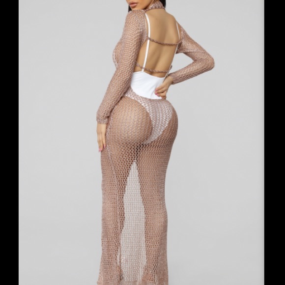 Fashion Nova Dresses & Skirts - Sheer Metallic•Copper Maxi Dress✨New & Never Worn
